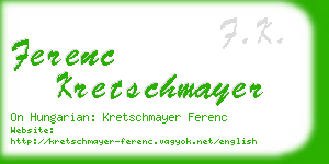 ferenc kretschmayer business card